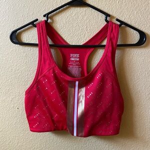 Victoria’s Secret PINK sports bra red & gold